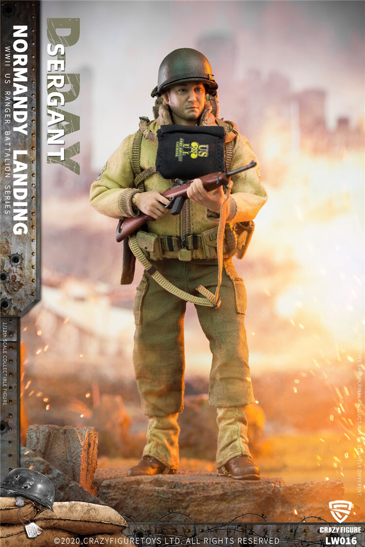 Crazy Figure 1/12 WWII U.S. Rangers On D-Day Sergant LW016 Soldier Figure Model