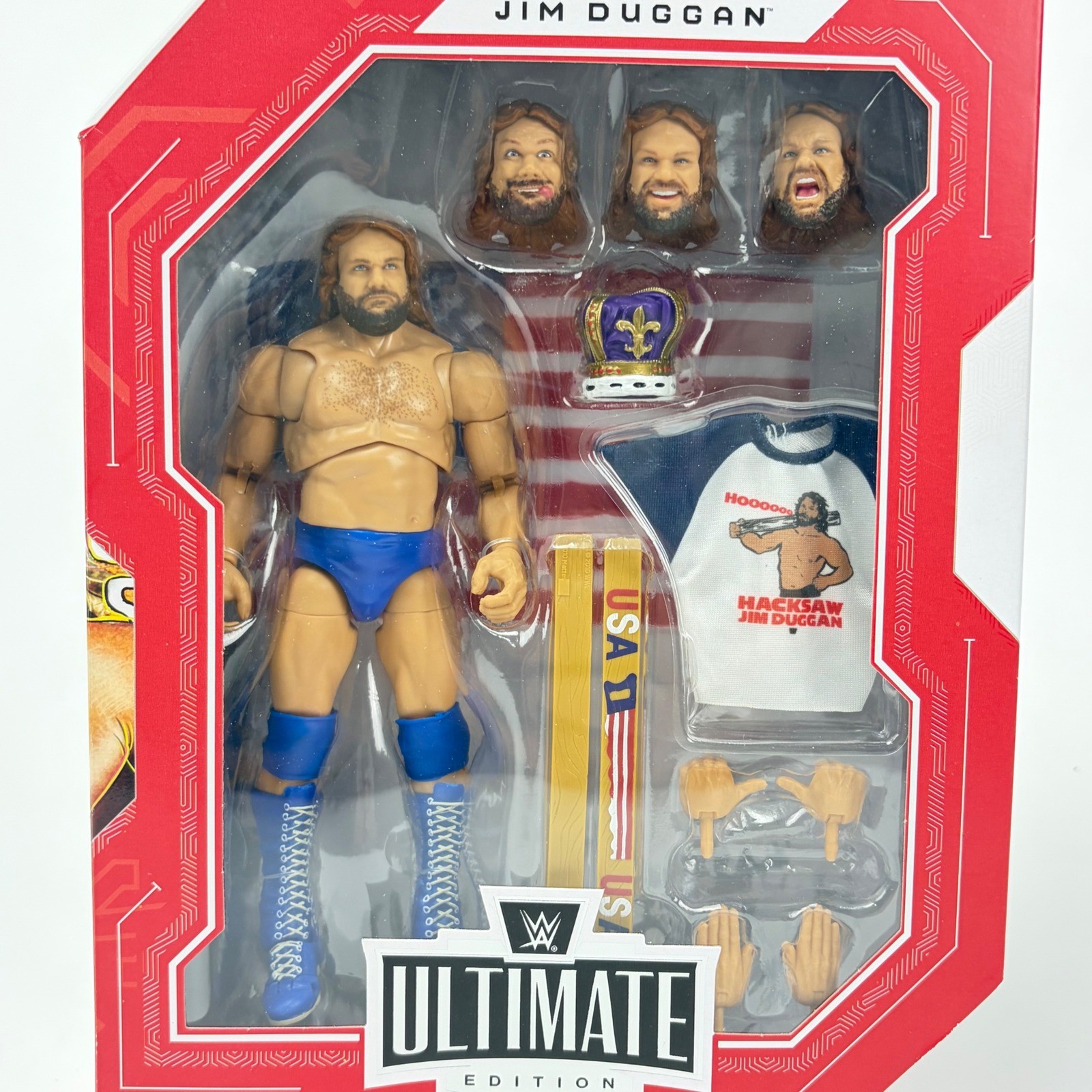 Mattel WWE Ultimate Edition Hacksaw Jim Duggan Legends Figure NEW In Hand!