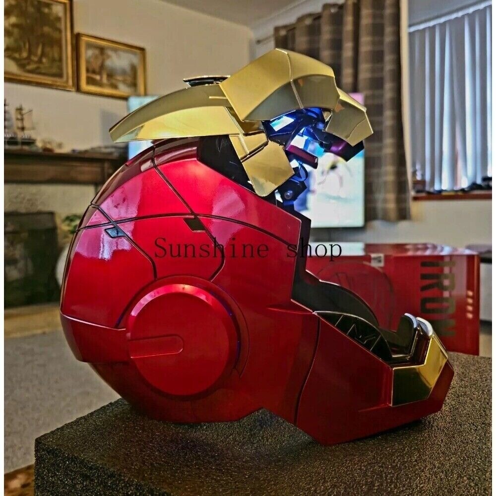 Autoking Iron Man Gold MK5 Helmet Electronic Voice Activated Open&Close Mask New