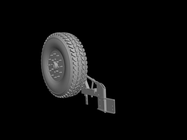 Sunny Days Humvee, Spare Tire Mount with Tire, Hobby Parts, All Scales