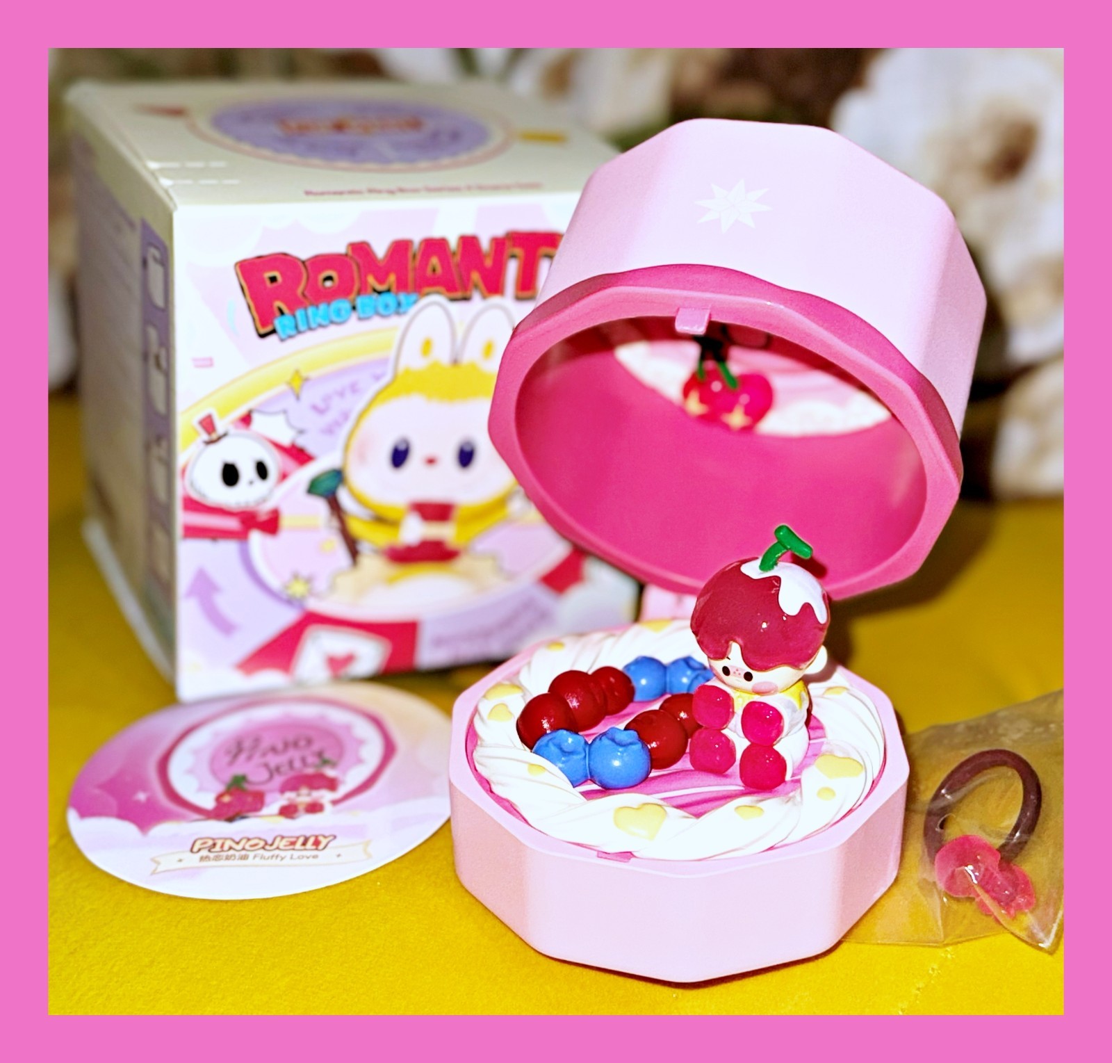 POP MART Romantic Ring Box Pino Jelly Fluffy Love Labubu Toy Figure Collect