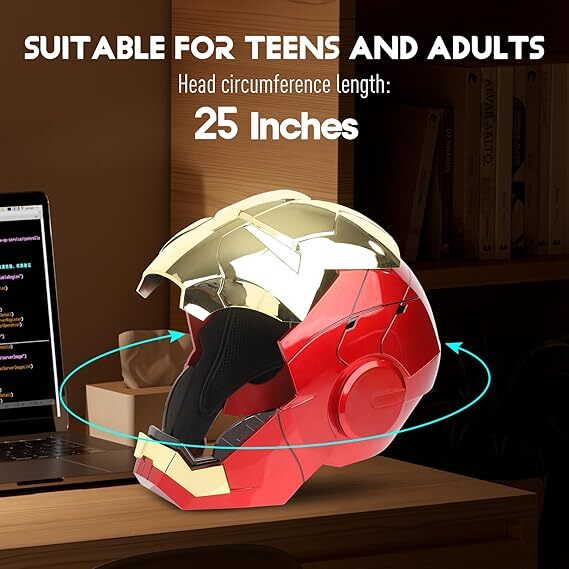 AUTOKING Iron Man MK5 Helmet 2.0 VER. 1:1 Wearable Voice ABS Gold Mask US Ship