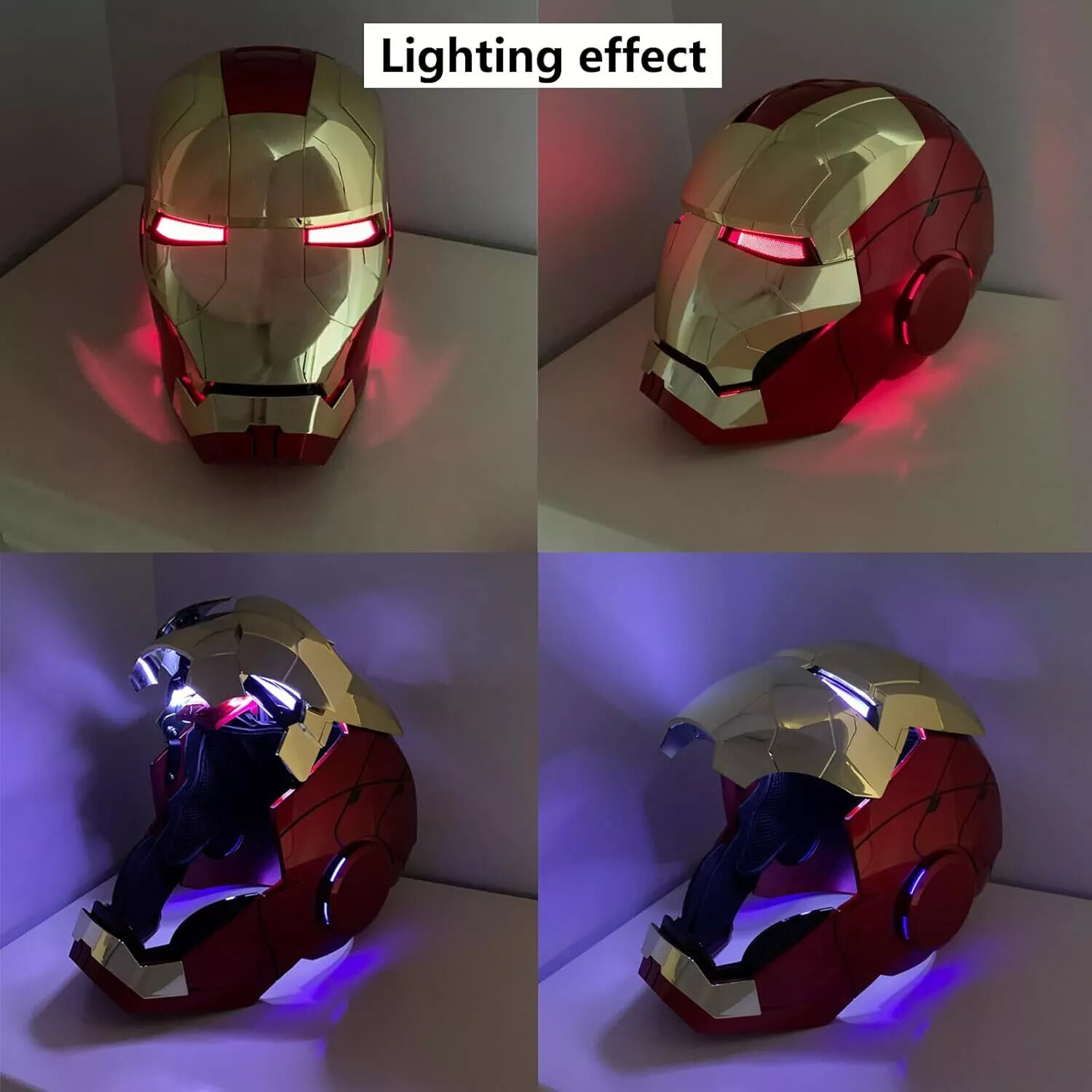 AUTOKING Iron Man MK5 Helmet 2.0 VER. 1:1 Wearable Voice ABS Gold Mask US Ship