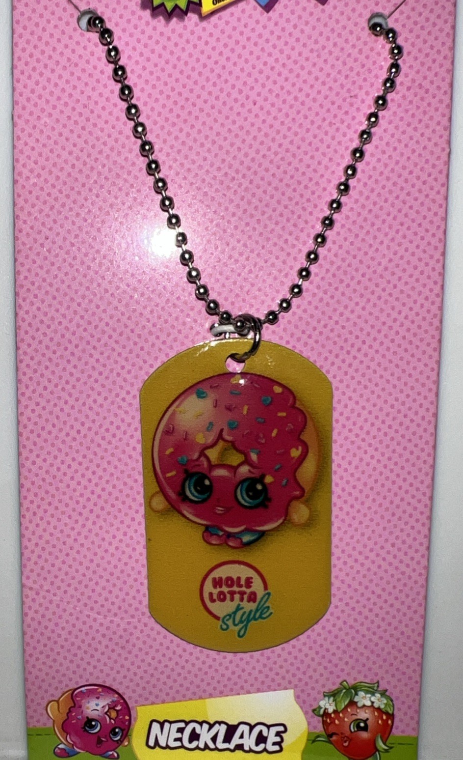 Shopkins Fashion Tag Necklace D’lish Donut NEW & RARE
