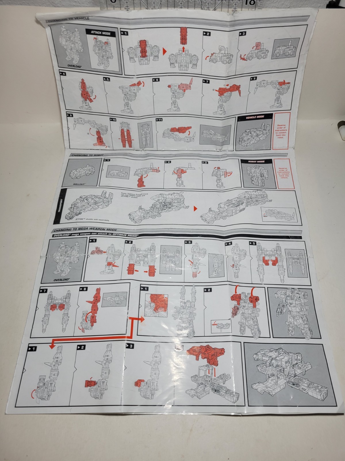 Transformers Energon COSTCO EXCLUSIVE Overload Optimus Prime Instruction Manual