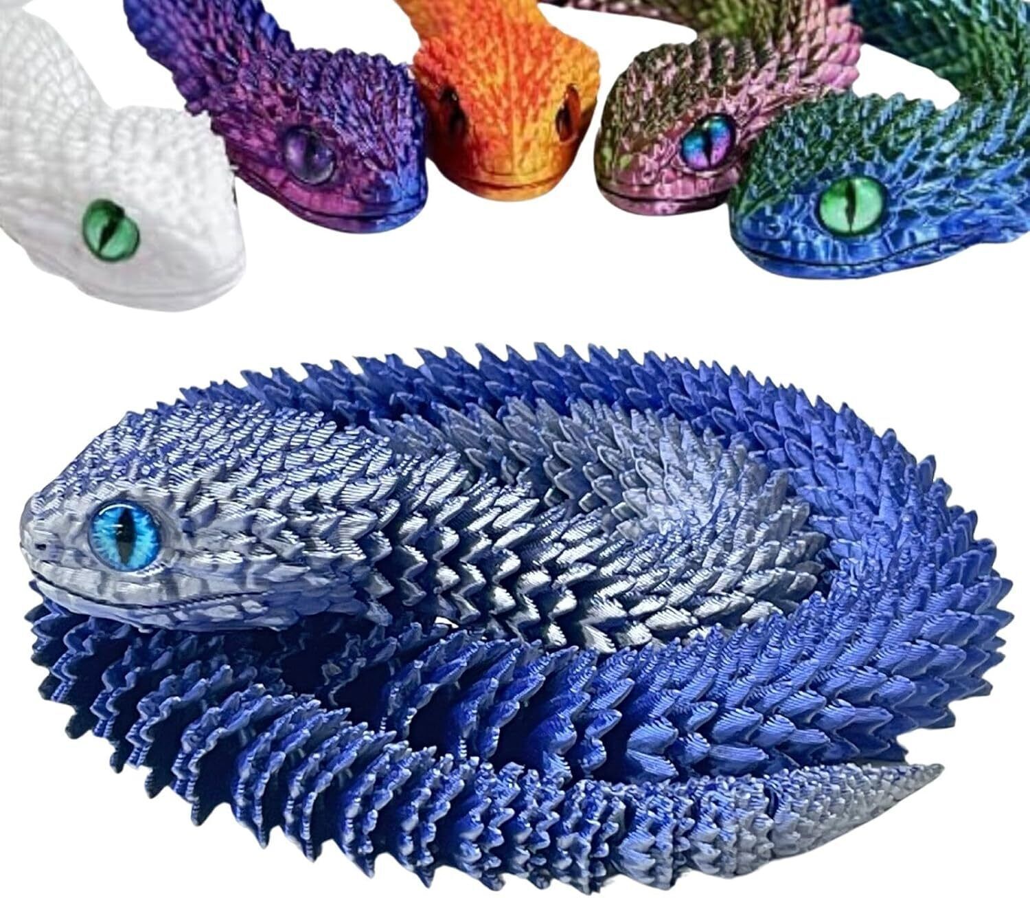Realistic 3D Printed Articulated Snake Simulation Animal Snake Fidget Toys Decor