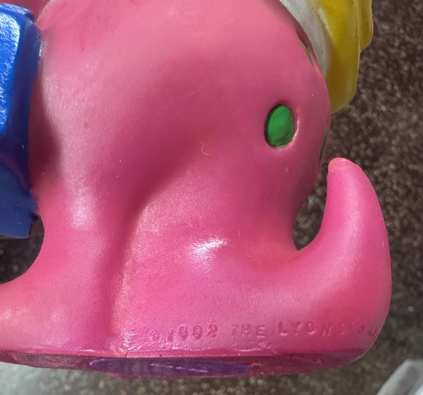 Vintage 1992 Lyons Group Barney Purple Dinosaur Coin Piggy Bank Back to School L