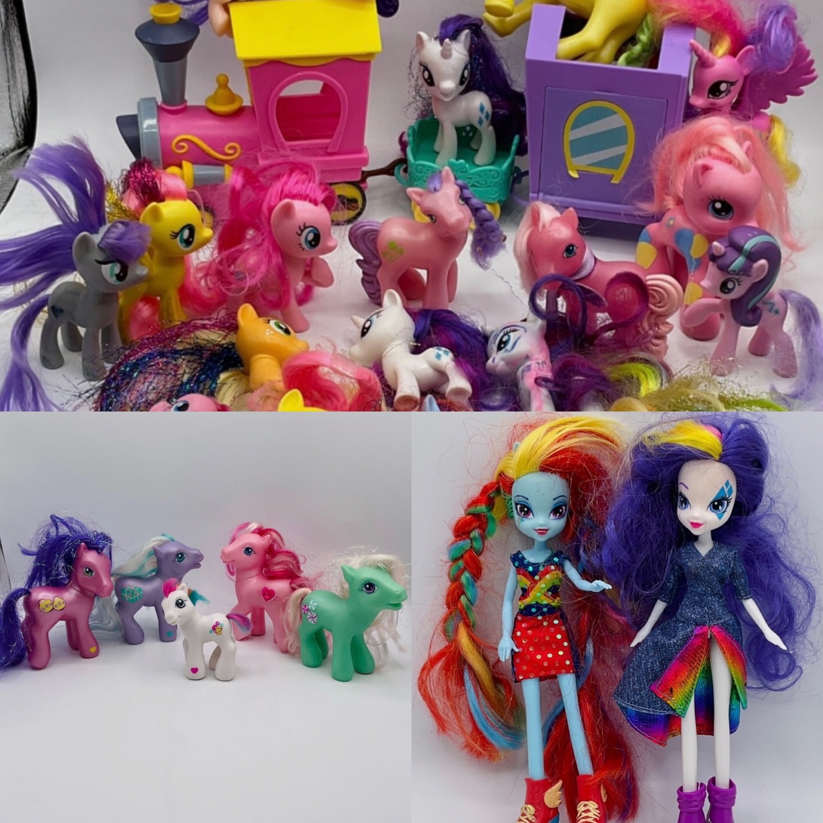 My Little Pony Lot of Toys Train Modern-Vintage MLP Pinkie Pie Ponies Girls Doll