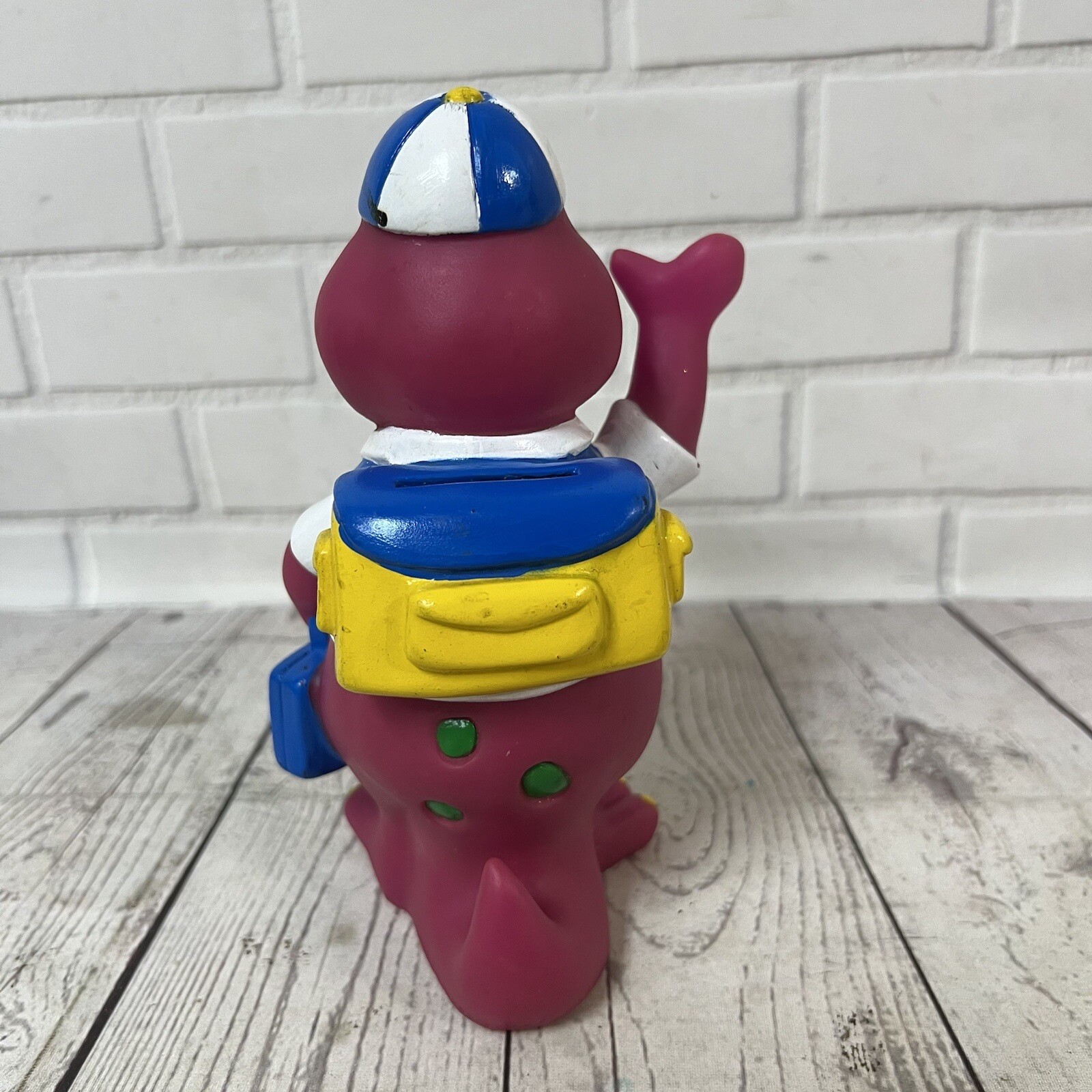 Vintage 1992 Lyons Group Barney Purple Dinosaur Coin Piggy Bank Back to School