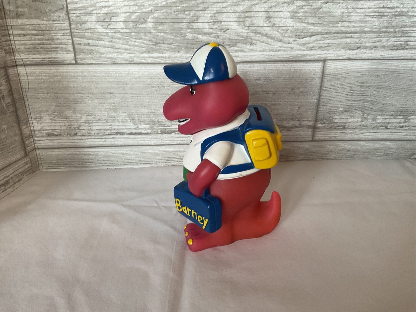 Vintage 1992 Lyons Group Barney Purple Dinosaur Coin Piggy Bank Back to School