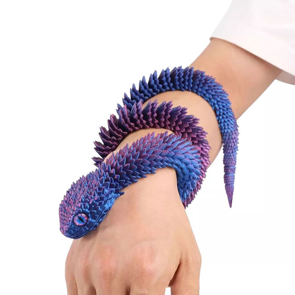 Realistic 3D Printed Articulated Snake Simulation Animal Snake Fidget Toys Decor