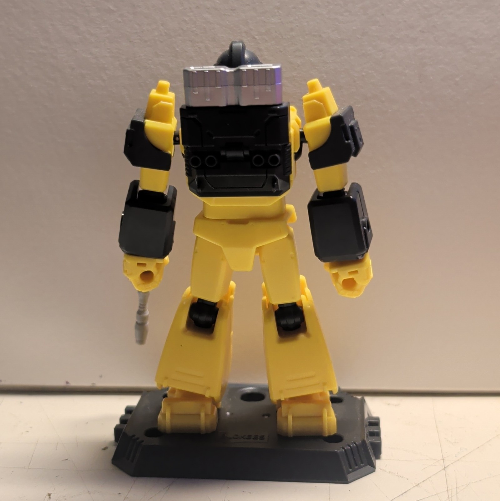 Blokees Transformers Sunstreaker Autobot Yellow Action Figure w/ Gun & Stand