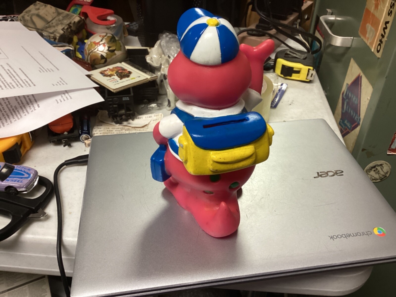 Vintage Lyons Group Barney Piggy Bank Back To School 1992