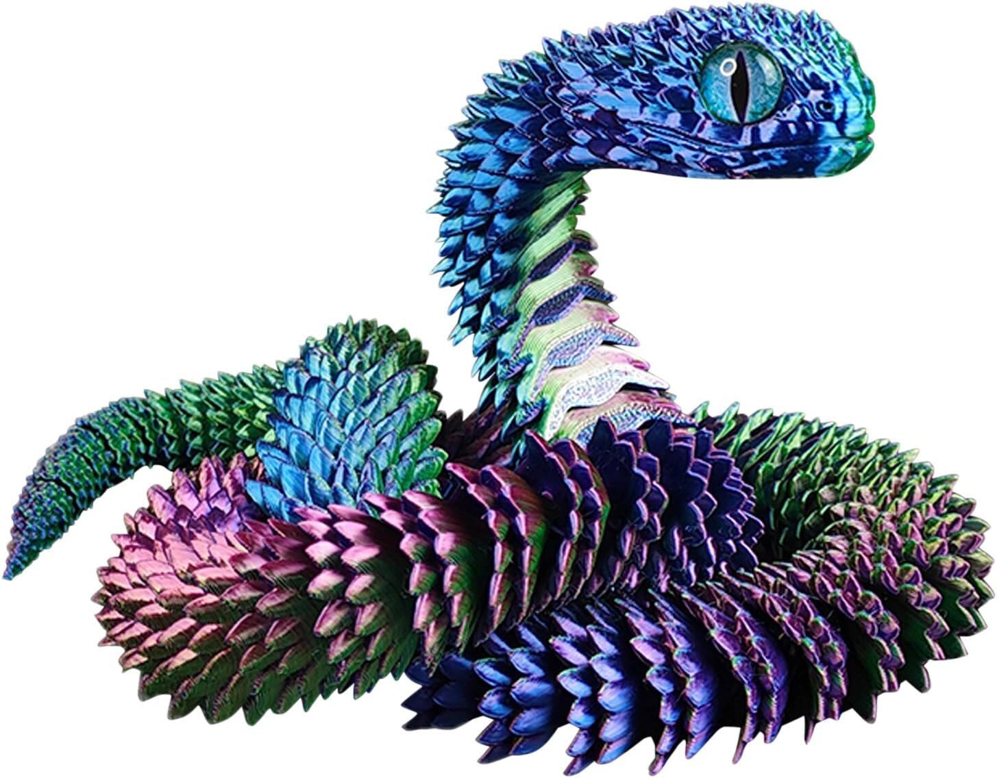 Realistic 3D Printed Articulated Snake Simulation Animal Snake Fidget Toys Decor