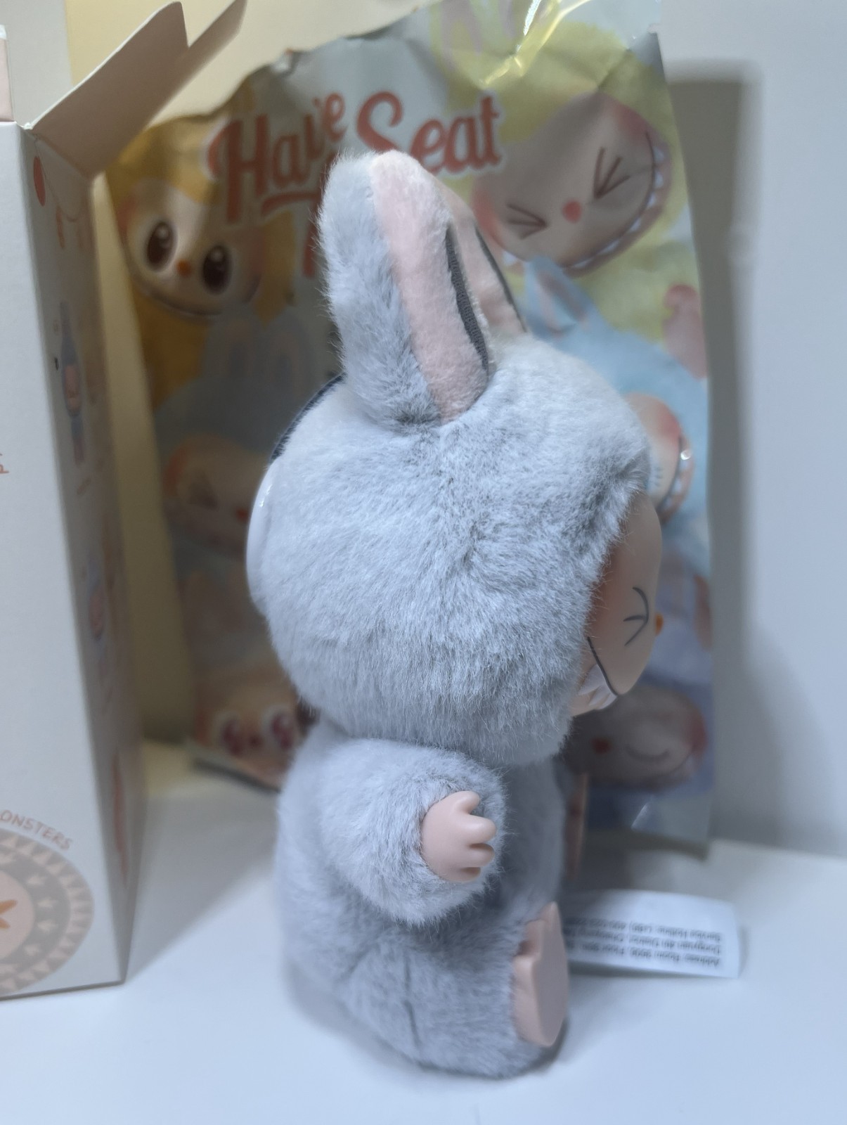 Pop Mart Labubu «Have a Seat» Plush Pendant V3 HeHe-New opened for Verification
