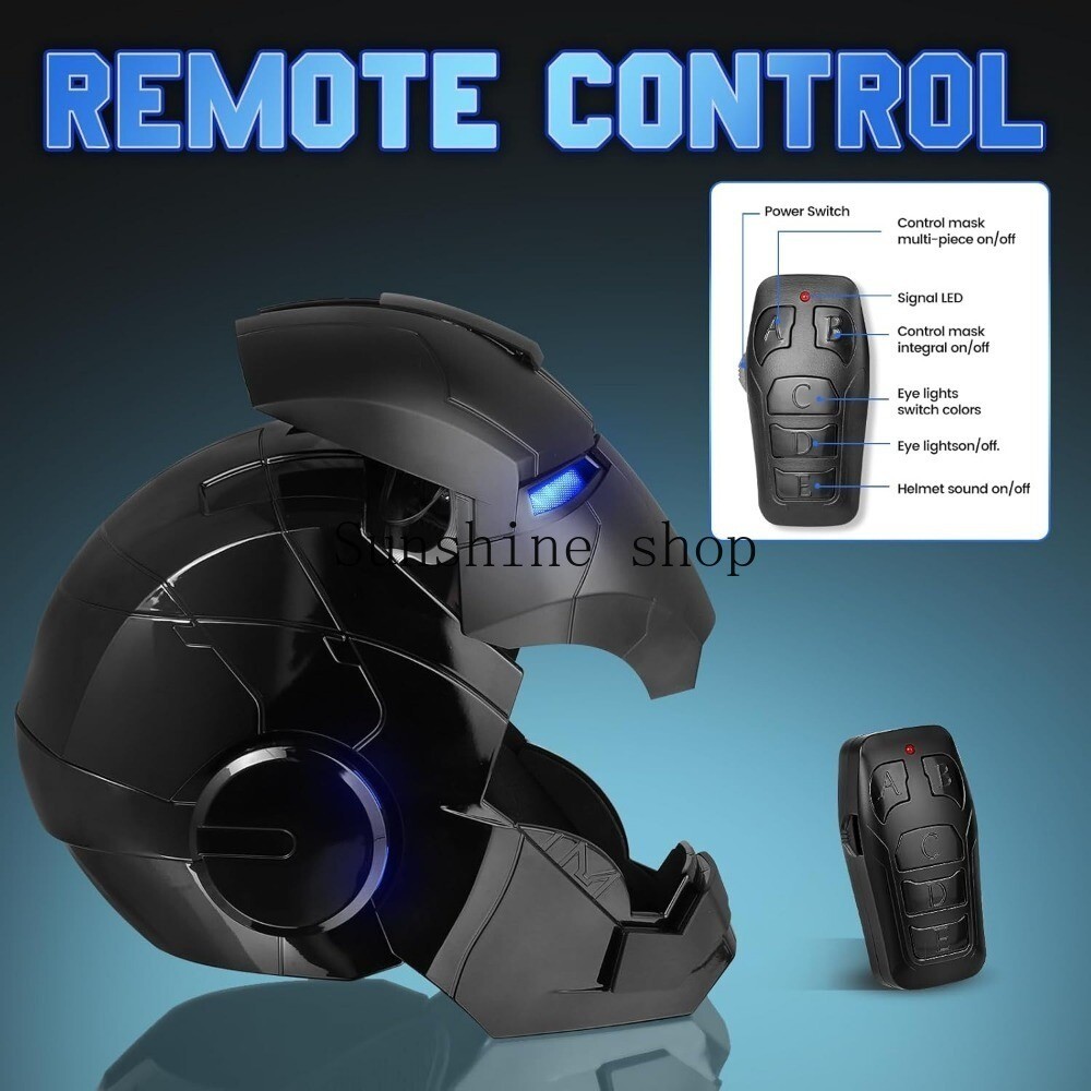 2025 Iron Man MK5 1:1 Helmet Wearable Voice-control Mask Cosplay Black AUTOKING