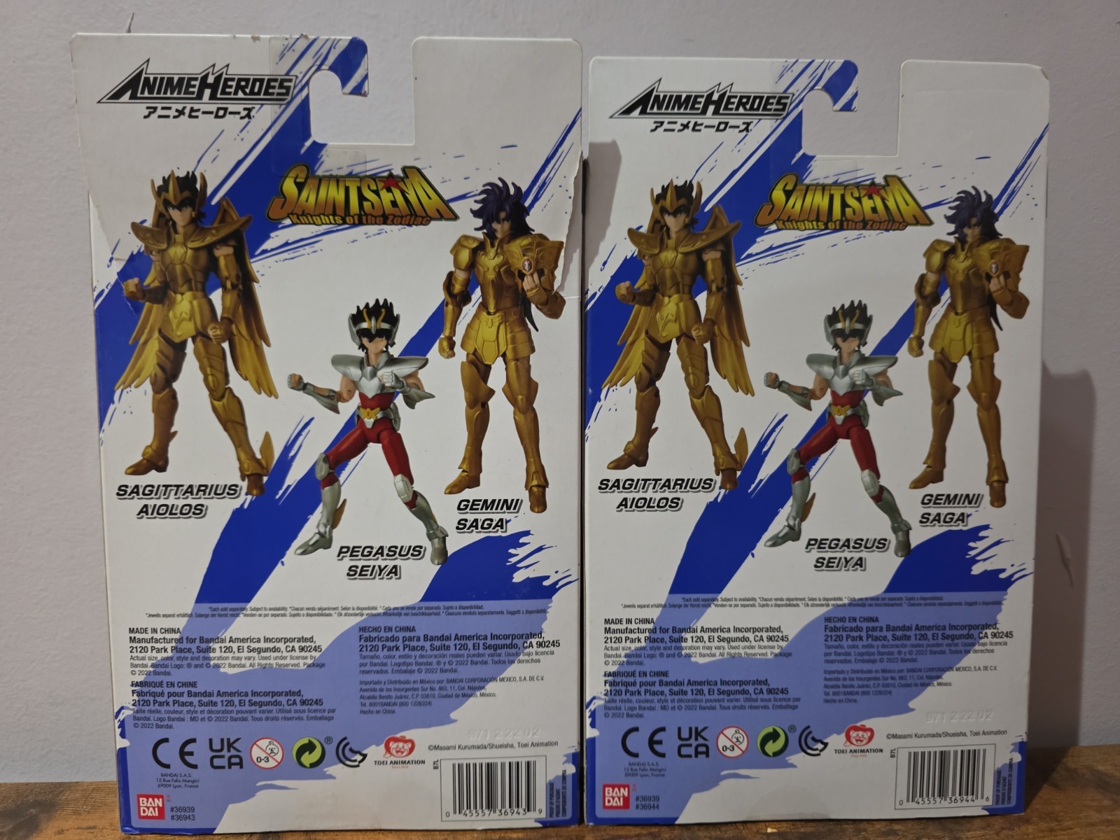 Bandai Anime Heroes Knights of the Zodiac Aiolos And Saga Action Figures 2-pack