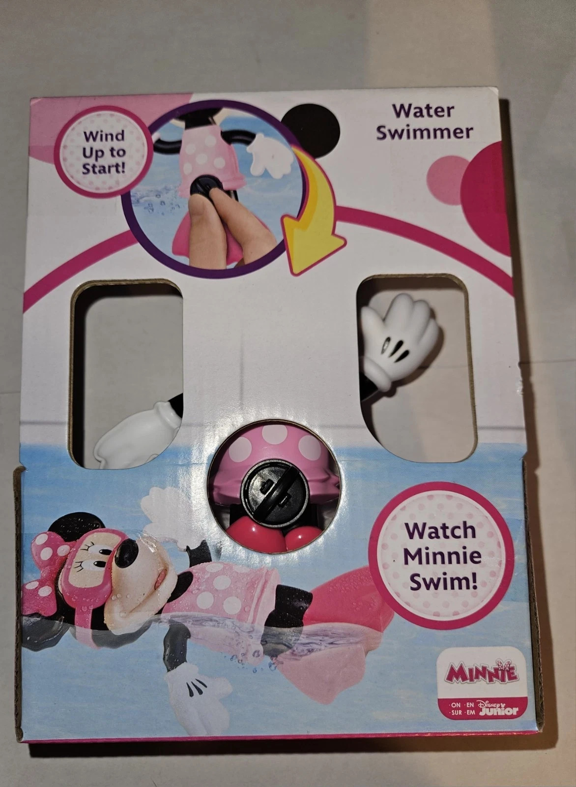 Minnie Mouse Water Swimmer Bath Toy Wind Up And Swim Disney Junior NEW
