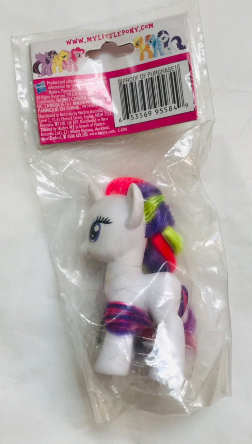 My Little Pony RARITY NEON RAINBOW POWER International, UK, China – 3″, G4, MIP