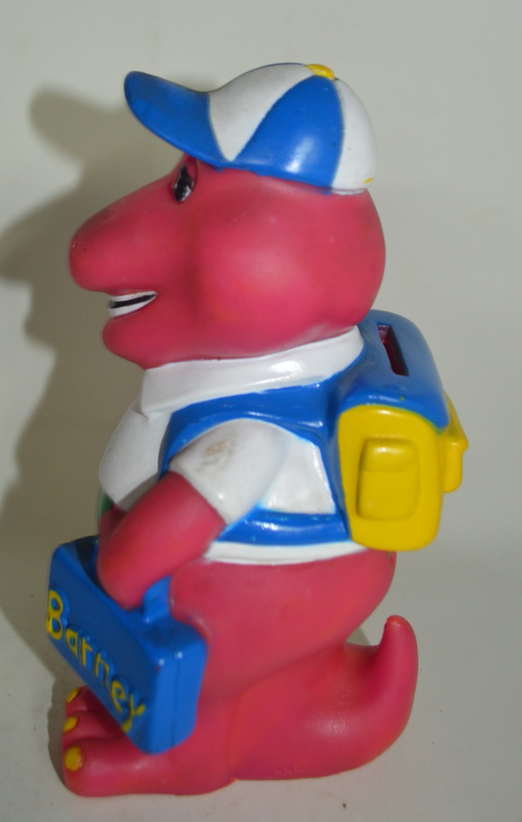 Vintage 1992 Lyons Group Barney Purple Dinosaur Coin Piggy Bank Back to School L