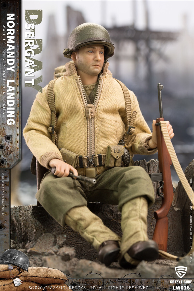 Crazy Figure 1/12 WWII U.S. Rangers On D-Day Sergant LW016 Soldier Figure Model