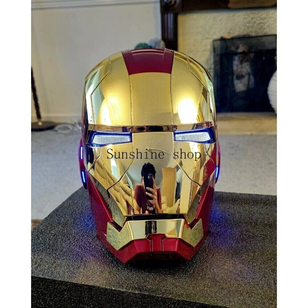 Autoking Iron Man Gold MK5 Helmet Electronic Voice Activated Open&Close Mask New