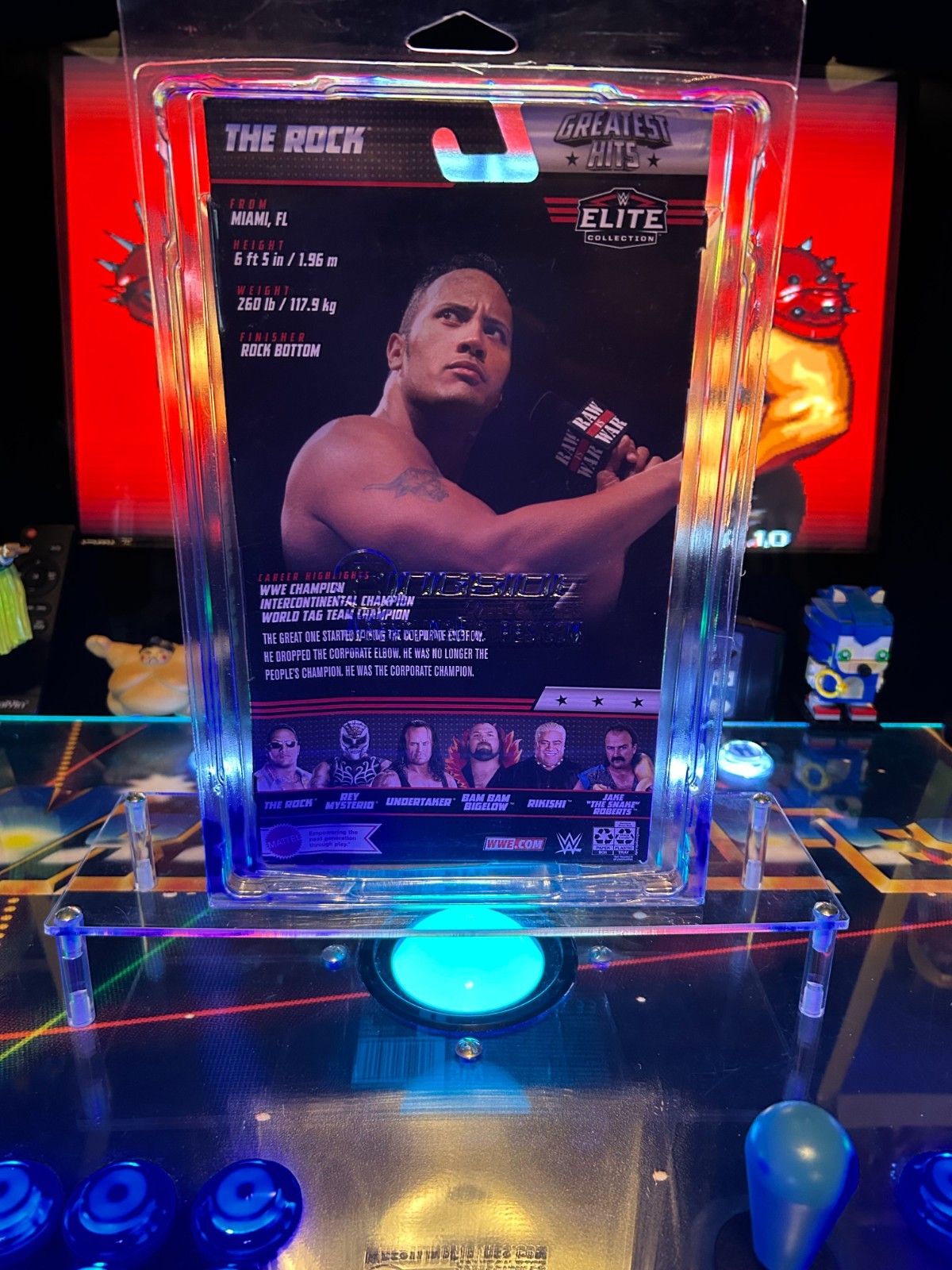 WWE Mattel Elite Greatest Hits The Rock Wrestling Figure NIB -Box has small tear