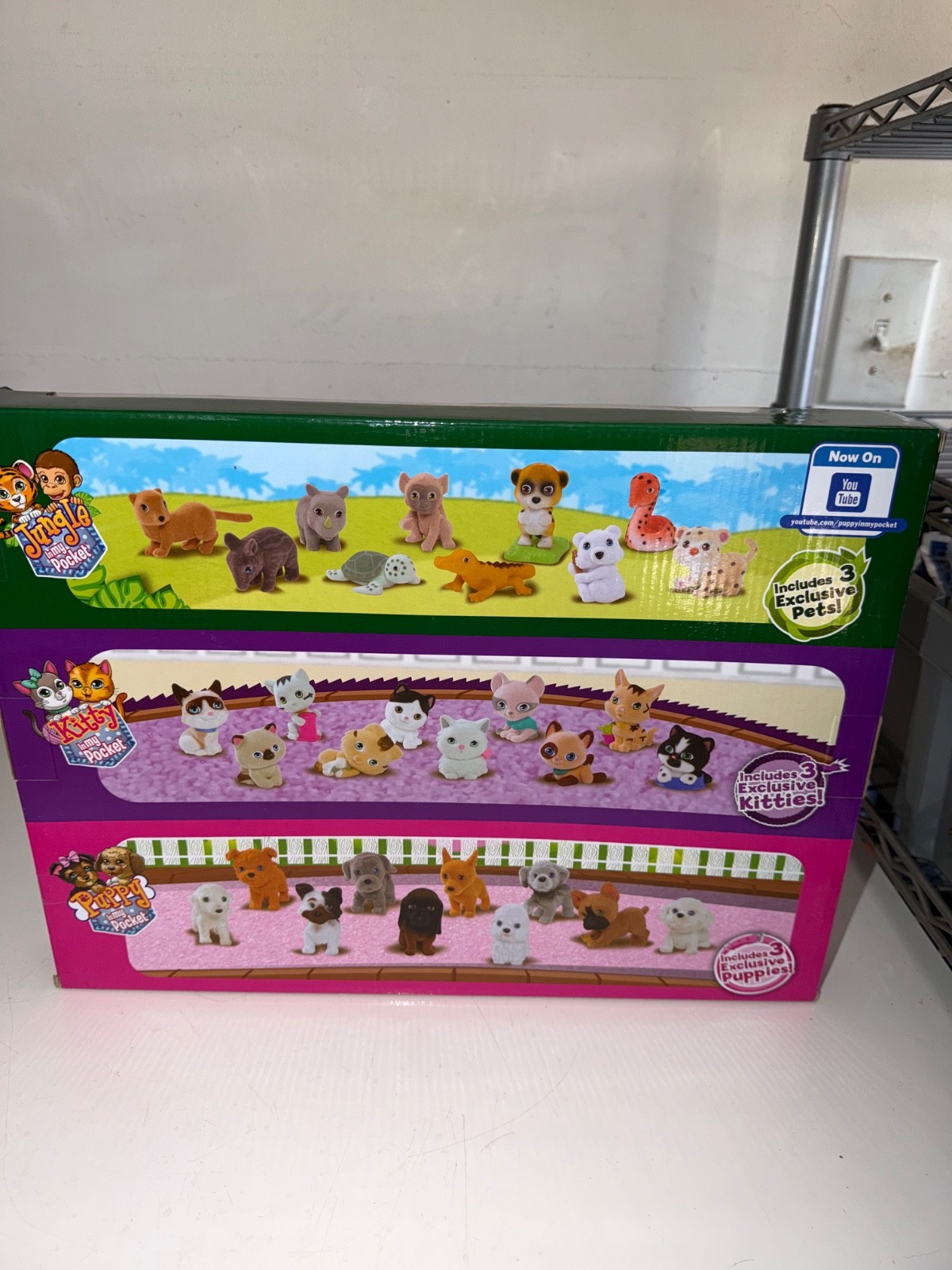 NEW JUST PLAY JUNGLE PUPPY KITTY IN MY POCKET DELUXE MINI FIGURE SET 3 PACK SET