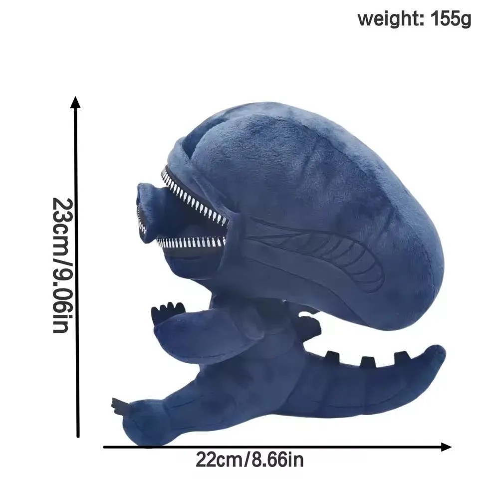 NEW Alien Xenomorph Shaped Zipper Mouth Plush Soft Stuffed Animal Cool Plush