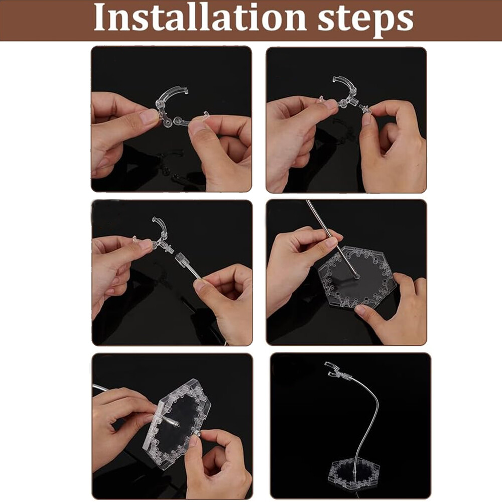 2PCS Action Figure Stand with Adjustable Metal Support Arm, Action Figure Clear