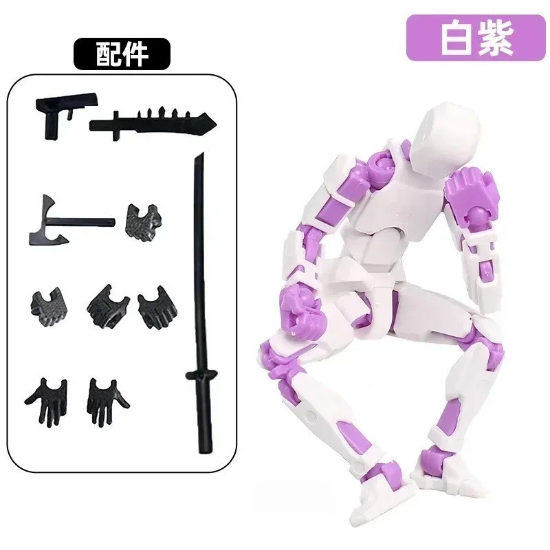DIY Luminous T13 Robot Movable Joint 3D Printed Action Figure Kids Gift