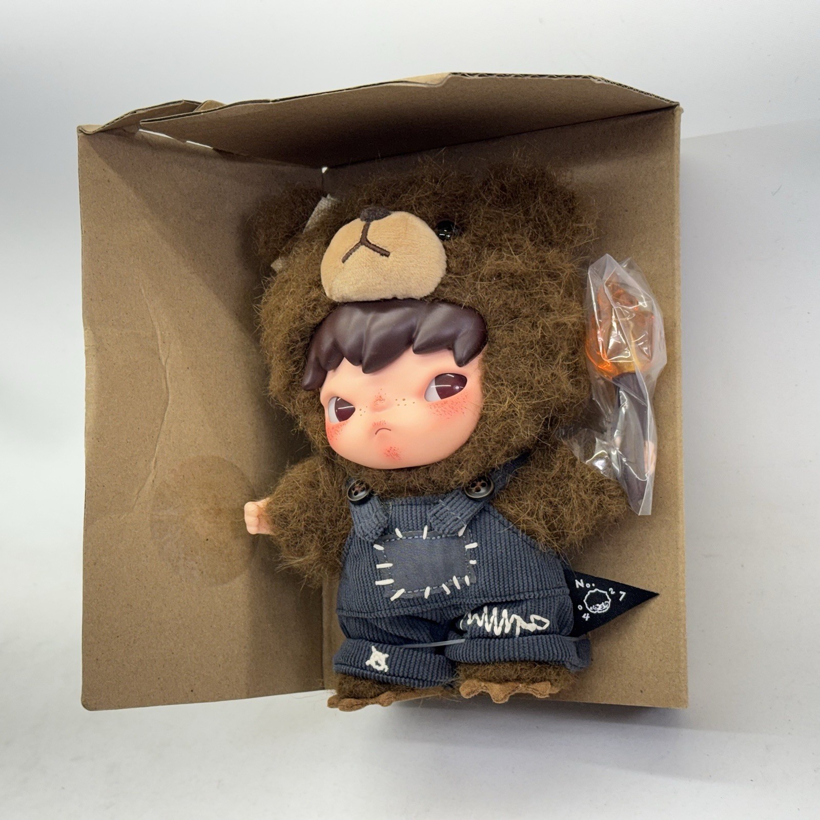 Authentic Pop Mart Hirono Living Wild Fight For Joy Plush Bear Doll Shed NIB USA