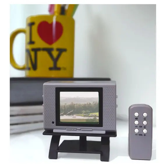 Tiny TV Classics Collectible TV with Real Working Remote (Jurassic Park)