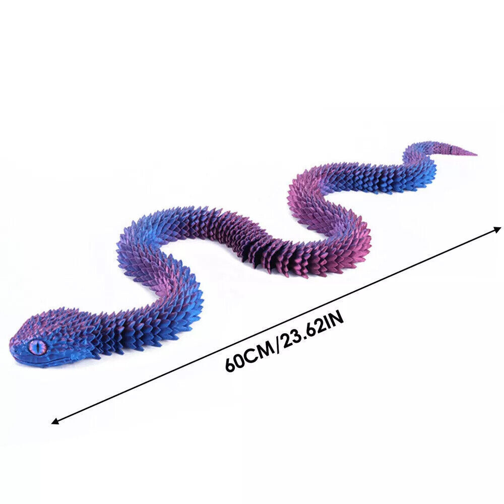 Realistic 3D Printed Articulated Snake Simulation Animal Snake Fidget Toys Decor