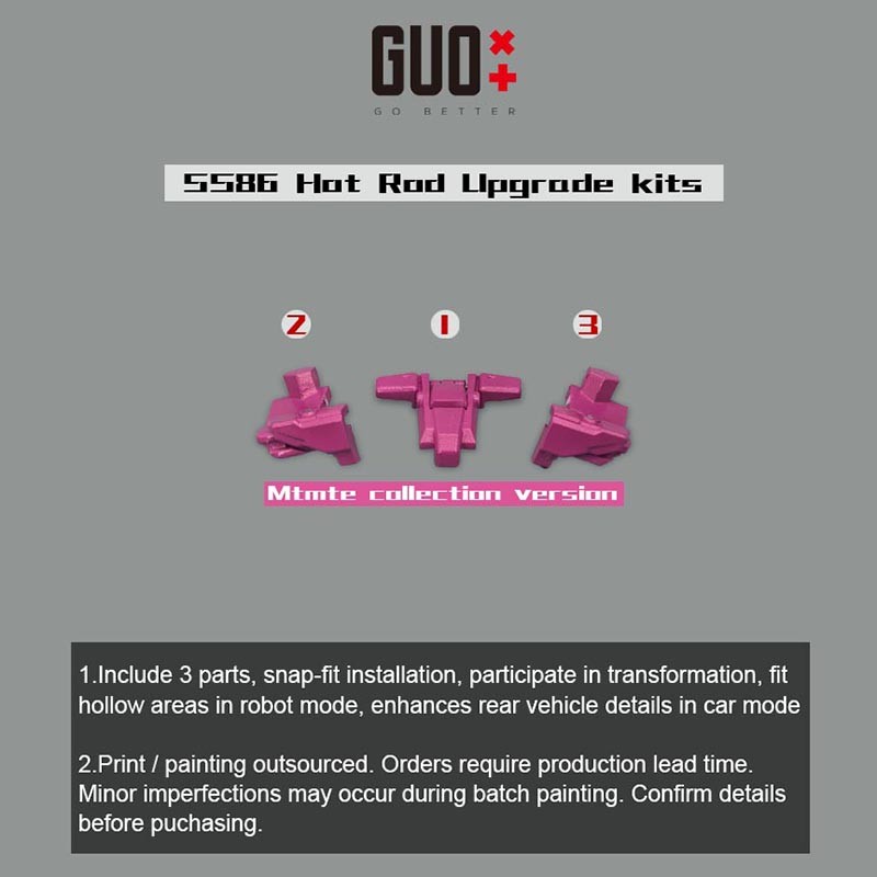 GO BETTER 3D DIY Filler Upgrade Kit For SS86 Hot Rod/40th/SG Rodimus Accessories