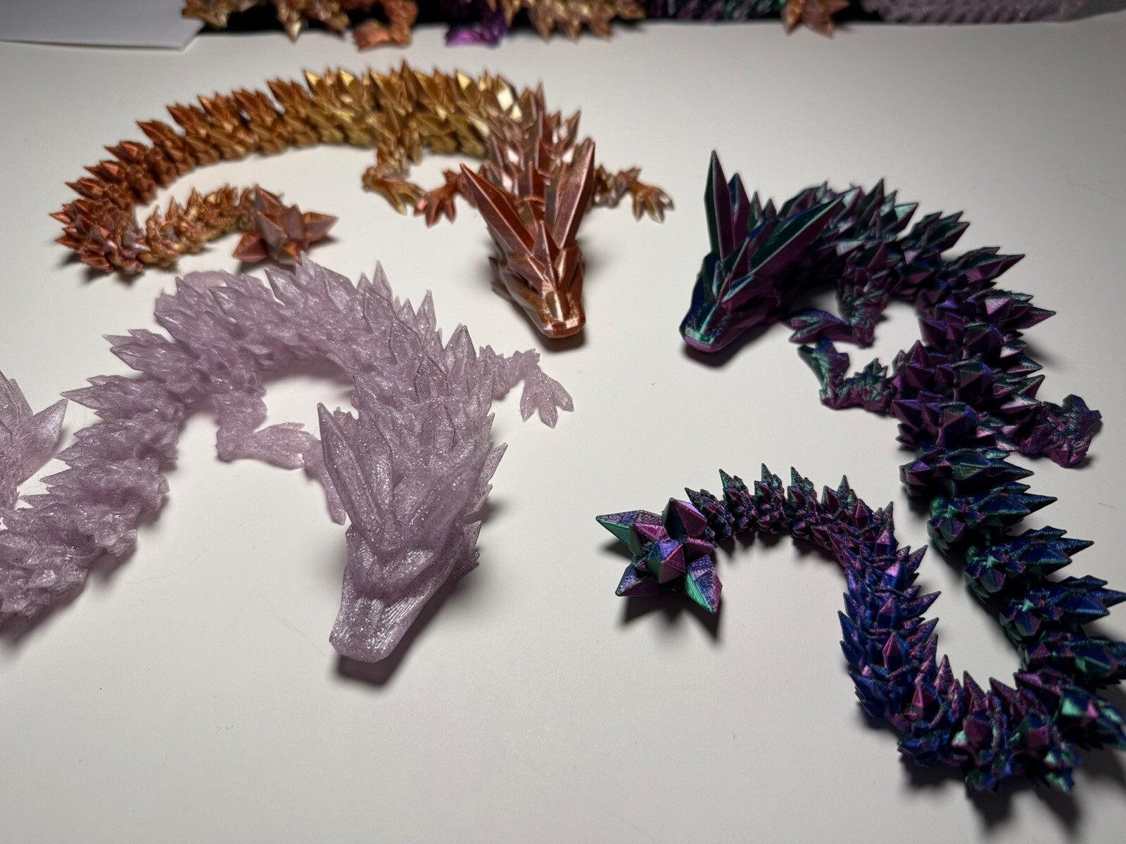 3D Printed Crystal Dragon 21” 60cm Articulated Fidget Toys,red/blue/green