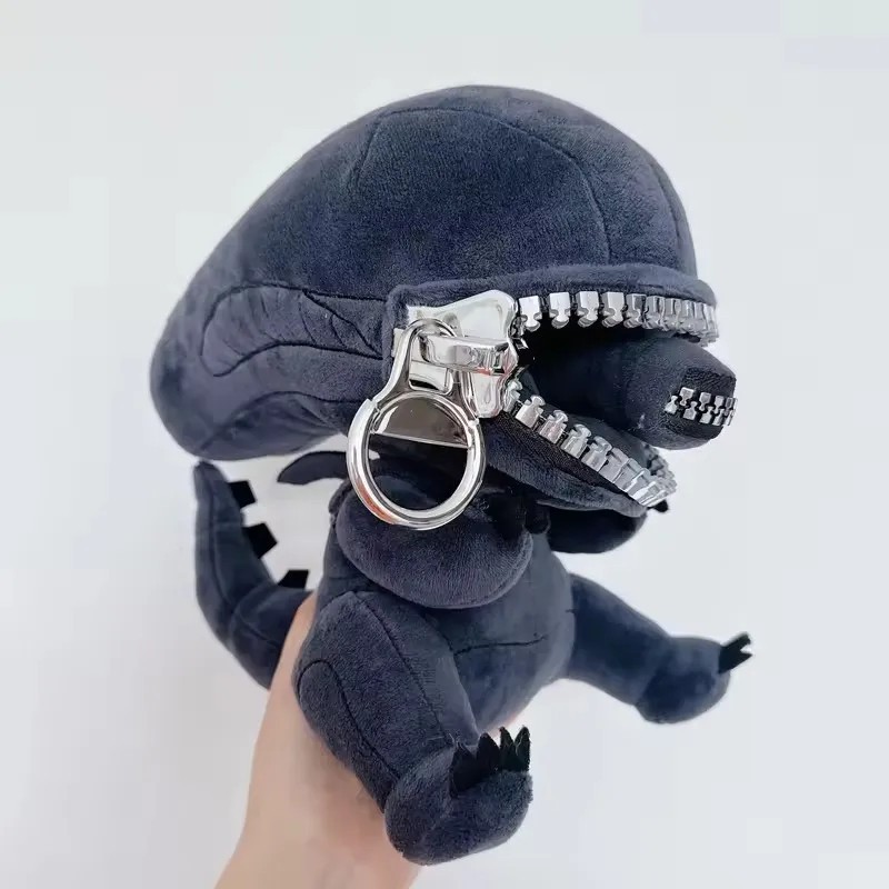 NEW Alien Xenomorph Shaped Zipper Mouth Plush Soft Stuffed Animal Cool Plush