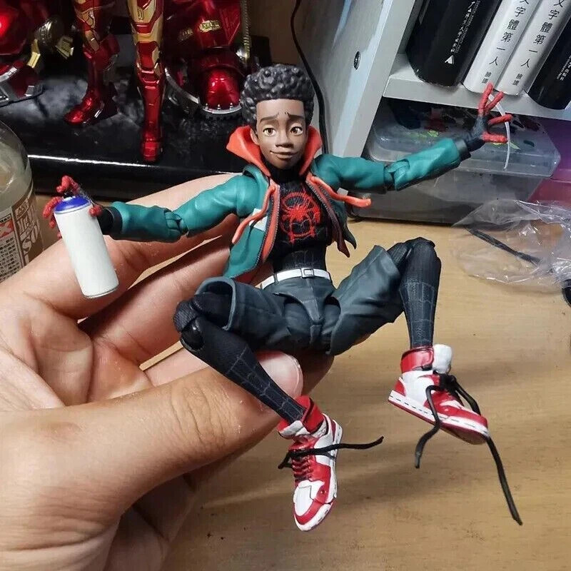Spider-Man Action Figure Miles Morales Into The Spider Verse Toy Gift With Box