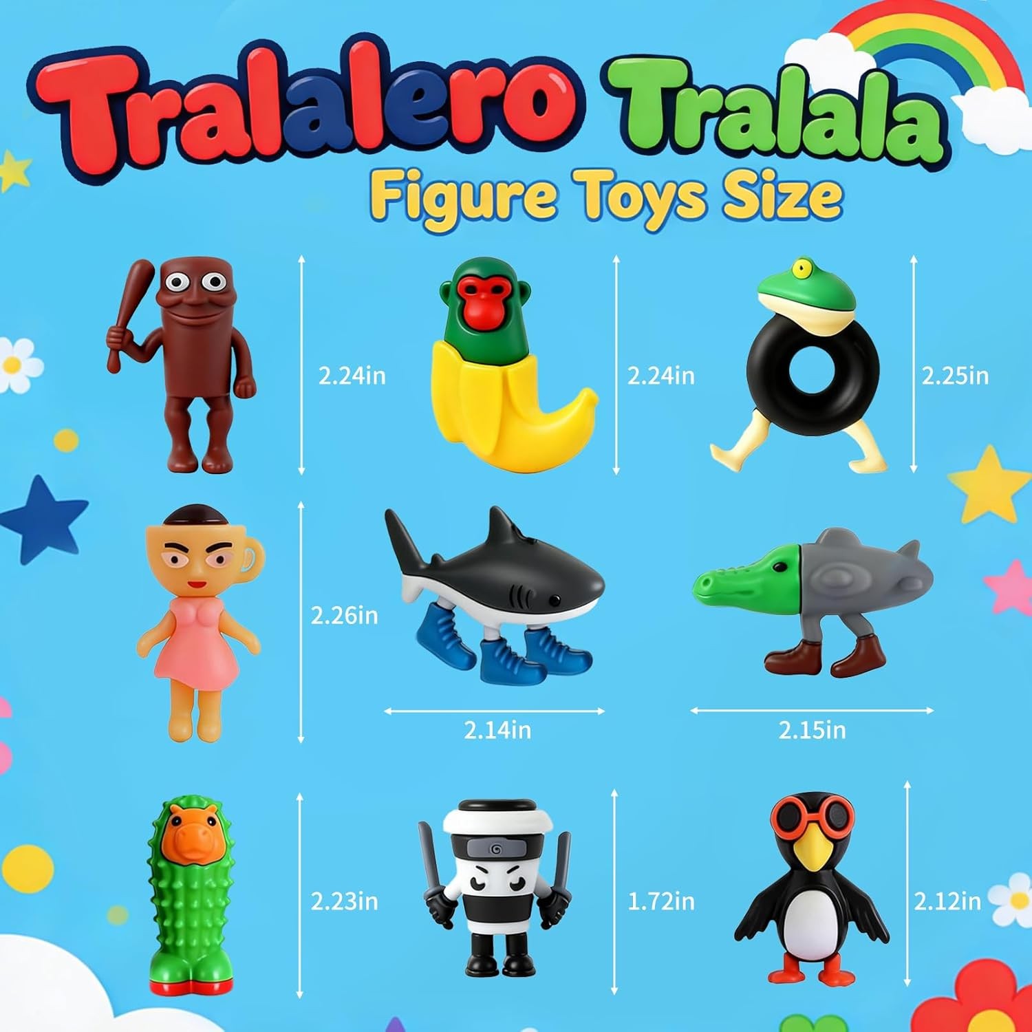 Italian Brainrot Toys, 24PCS Steal a Brainrot Toys, Brain Rot Toys Set, Tung Tun