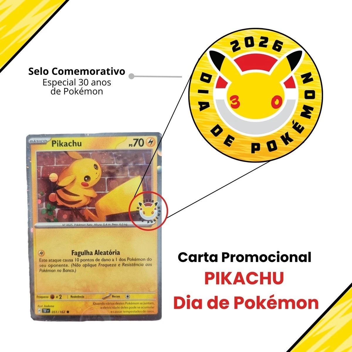 Pokemon Pikachu 30 Years Box Set Pokemon Day 2026 Brazilian Game 49 Cards