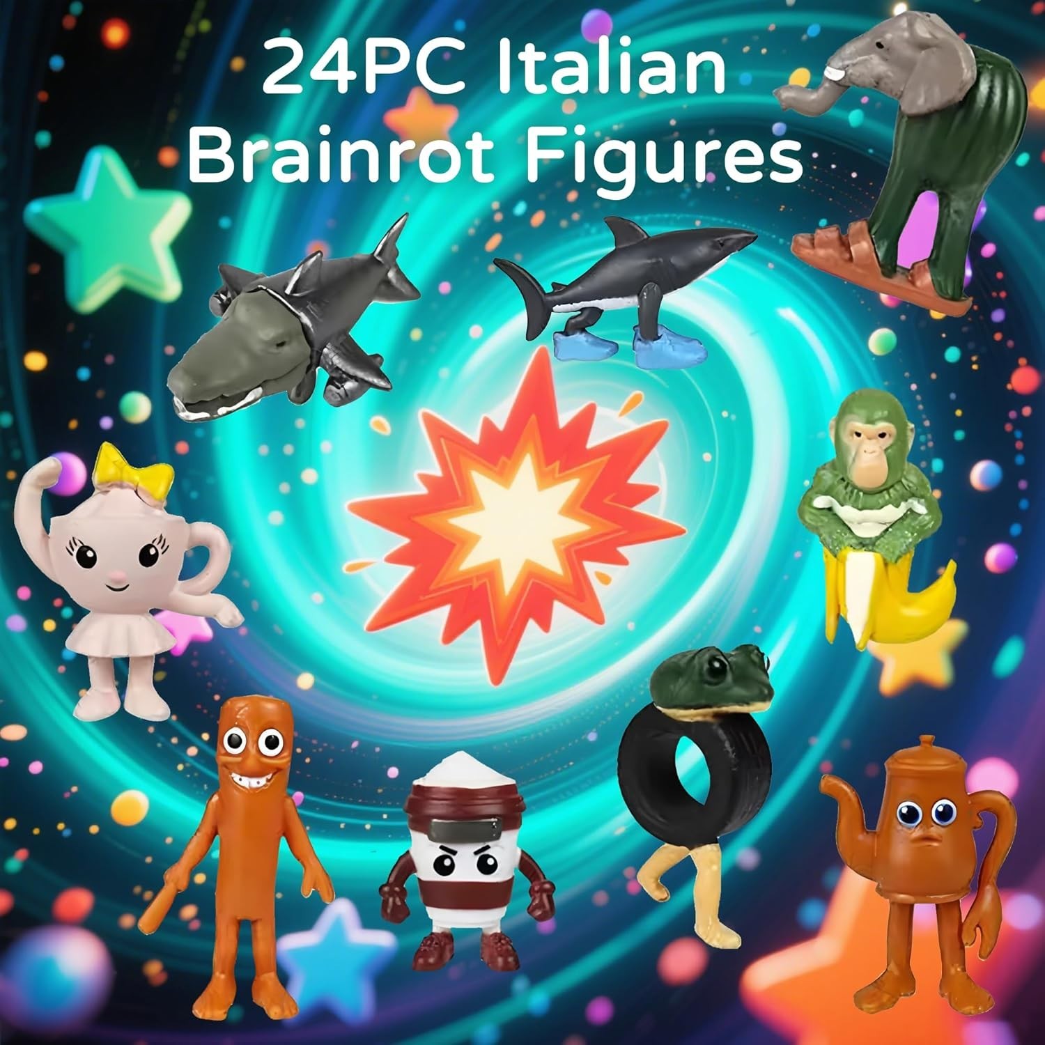 24PCS Italian Brainrot Steal a Brainrot Toys, Brain Rot Advent Calendar GIft