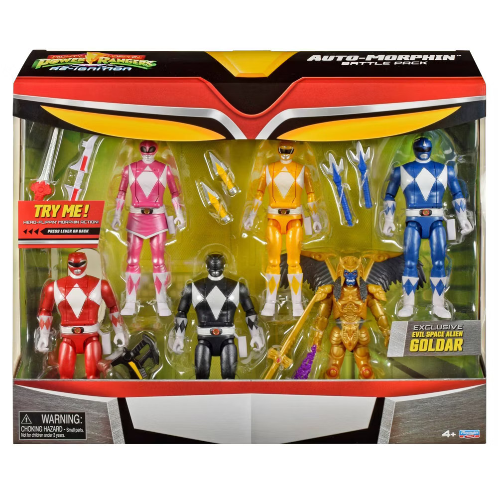 Mighty Morphin Power Rangers Re-Ignition Auto-Morphin 6pk Battle Set with