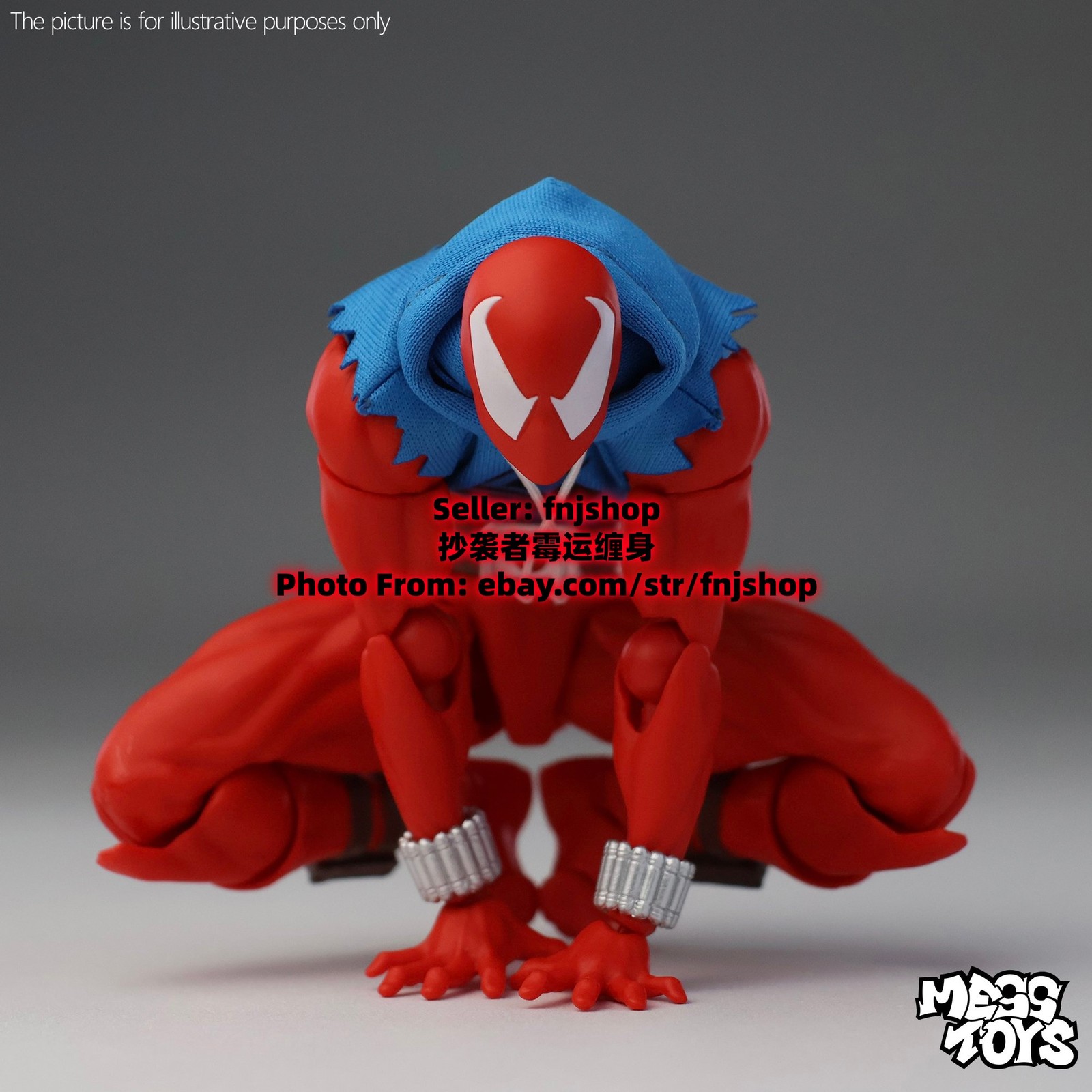 Hot-New Mess Toys Scarlet Hero Spider-Man Blue Suit 1/12 Action Figure US STOCK