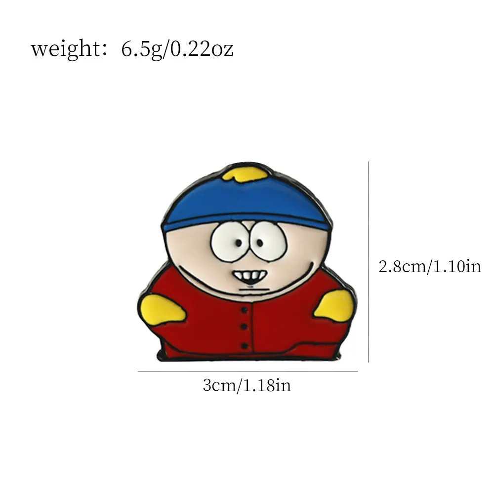 7Pcs/Set Cartoon TV Movie Cartman Figure Badges – Cute Lapel Pins for Backpacks