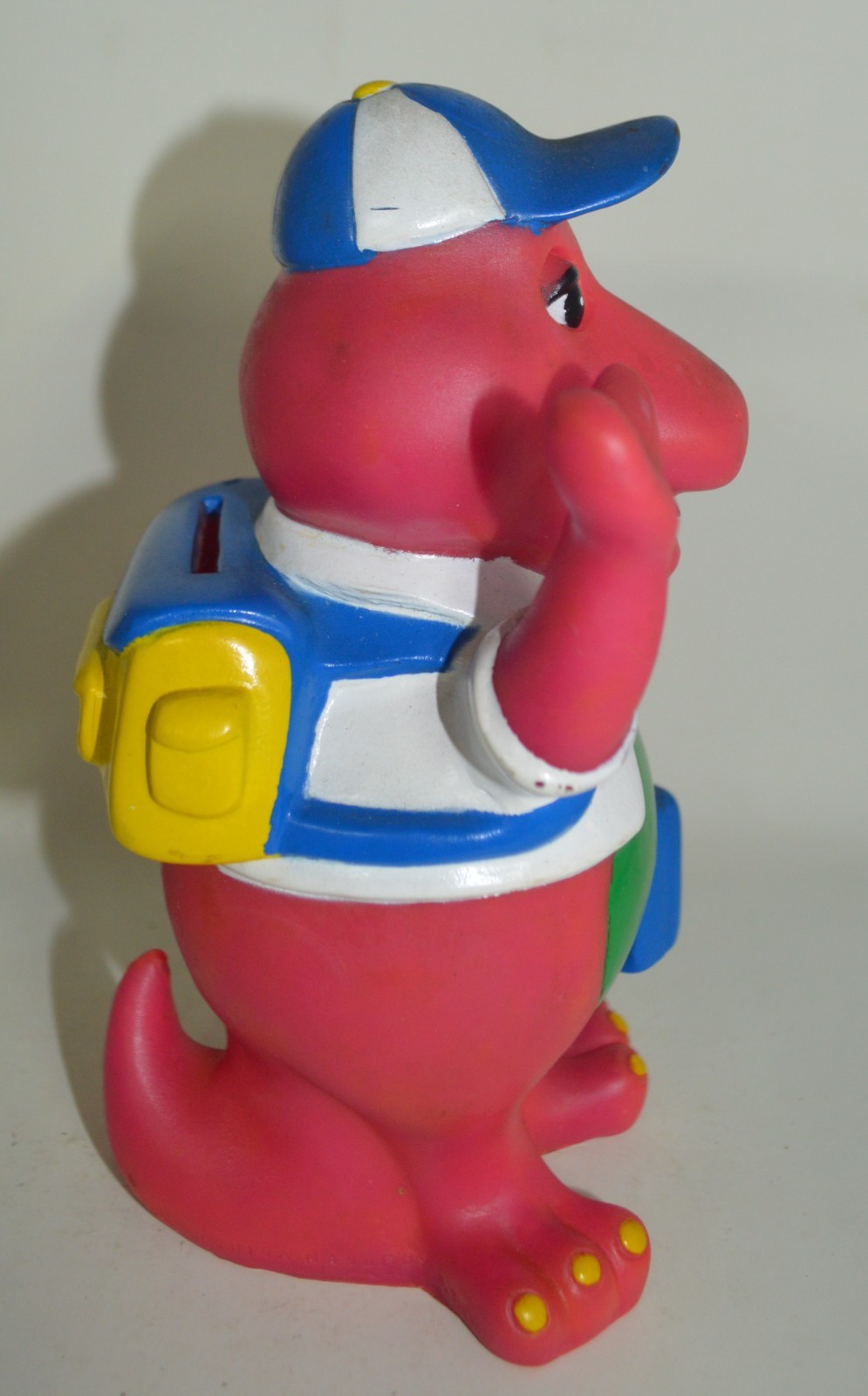 Vintage 1992 Lyons Group Barney Purple Dinosaur Coin Piggy Bank Back to School L