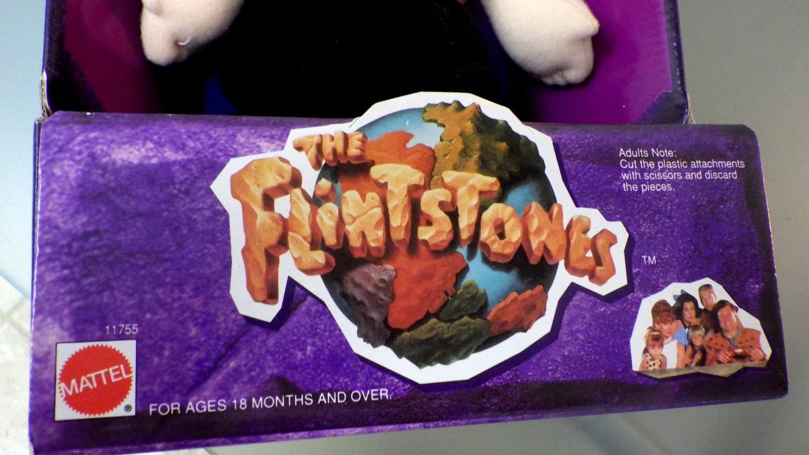 Vtg 1993 Mattel Flintstones CUDDLY PEBBLES 12″ TV / Movie Character Doll Figure