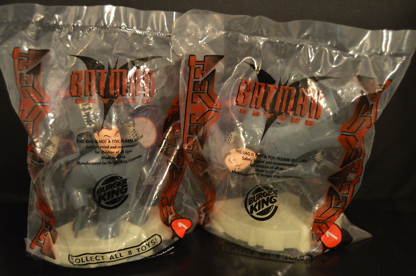 Lot of 2 «BATMAN BEYOND» BURGER KING TOYS action hero NOS Fast Food TV & MOVIE