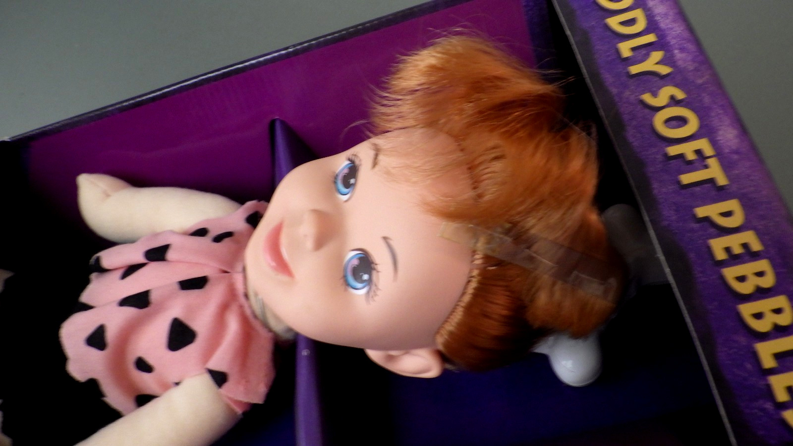 Vtg 1993 Mattel Flintstones CUDDLY PEBBLES 12″ TV / Movie Character Doll Figure