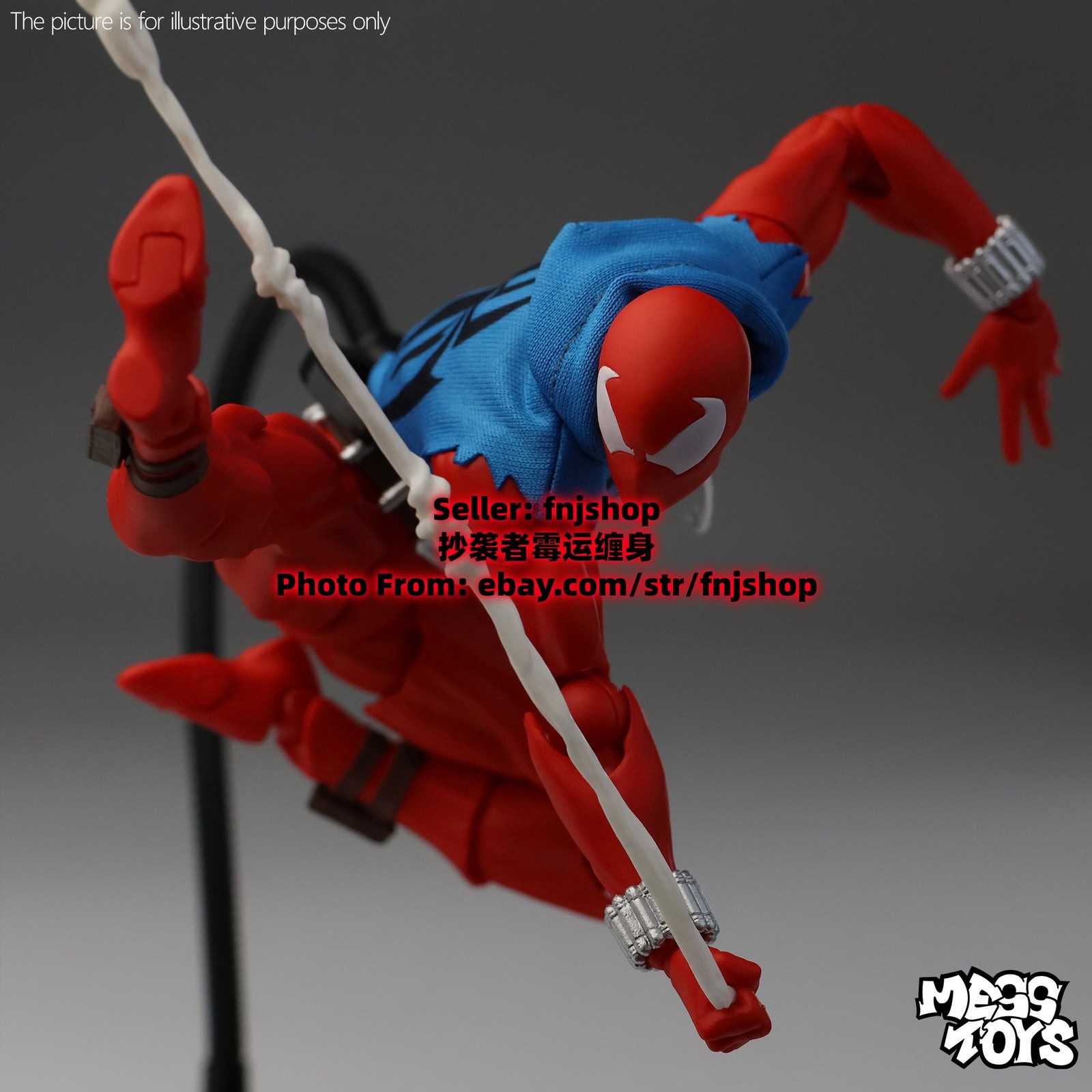 Hot-New Mess Toys Scarlet Hero Spider-Man Blue Suit 1/12 Action Figure US STOCK
