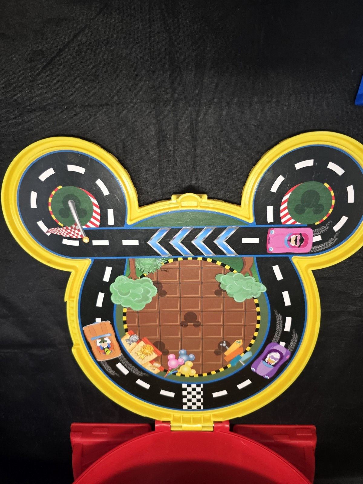 Mint EUC Disney Junior Mickey Stow ‘N Go Garage and 2 Vehicles